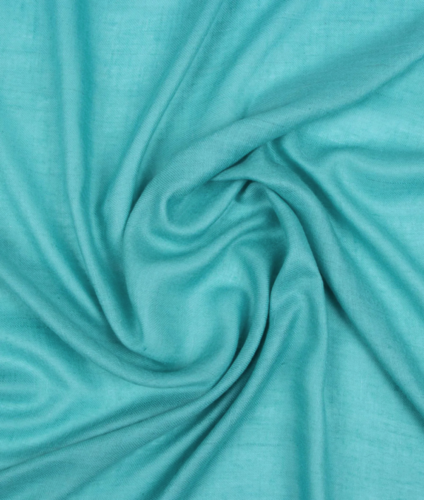 Fountain Blue Solid Pashmina - Image 2